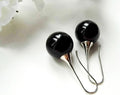 Vintage-Style Black Inlaid Zirconia Earrings