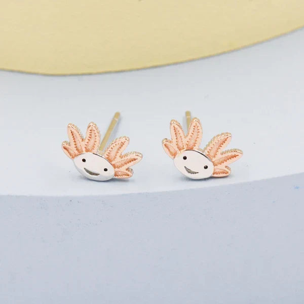 Sterling Silver Axolotl Stud Earrings