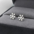 Sterling Snowflake Stud Earrings in Three Tones