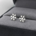 Sterling Snowflake Stud Earrings in Three Tones