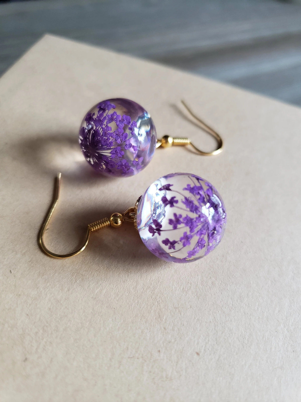 Vintage-Style Green Blossom Earrings in Antique Gold Tone