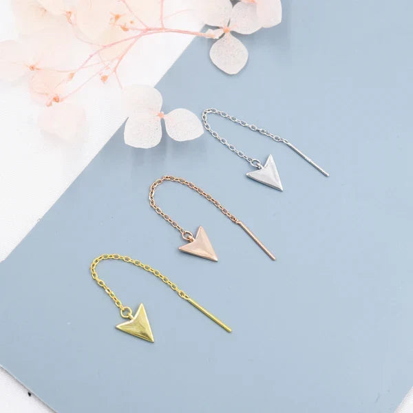 925 Sterling Arrowhead Threader Earrings in Three Finishes