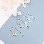 925 Sterling Arrowhead Threader Earrings in Three Finishes