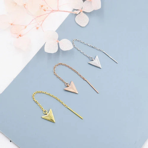 925 Sterling Arrowhead Threader Earrings in Three Finishes