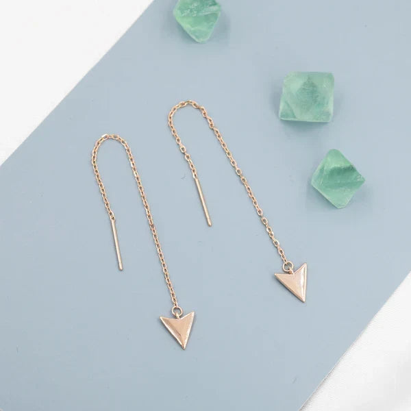 925 Sterling Arrowhead Threader Earrings in Three Finishes