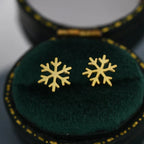 Sterling Snowflake Stud Earrings in Three Tones