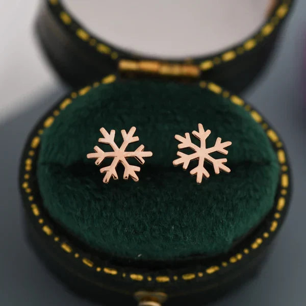Sterling Snowflake Stud Earrings in Three Tones