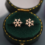 Sterling Snowflake Stud Earrings in Three Tones
