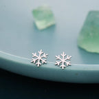 Sterling Snowflake Stud Earrings in Three Tones