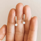 Goudkleurige pavé-oorhangers