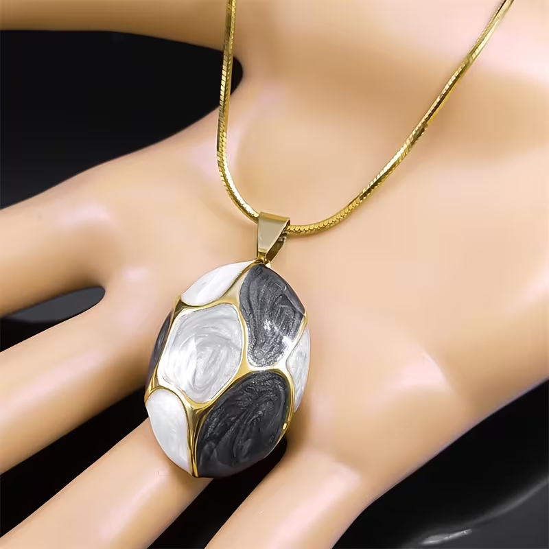 Ketting met colour-block stenen hanger