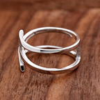 Adjustable Silver-Tone Wrap Ring