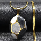 Ketting met colour-block stenen hanger