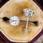 Six-Prong Crystal Stud Earrings