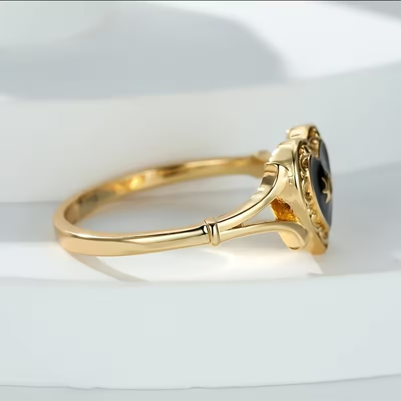 Black Heart Statement Ring