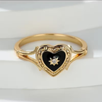 Black Heart Statement Ring