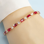 Stralende stenenarmband in drie kleuren