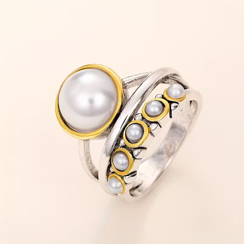 Vintage-Style Pearl Statement Ring