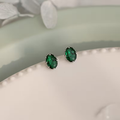 Green Oval Earrings