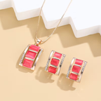 Set van ketting en oorbellen met koraallook