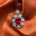 Ruby-Look Gala Pendant Necklace