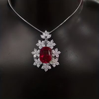 Ruby-Look Gala Pendant Necklace