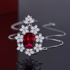 Ruby-Look Gala Pendant Necklace