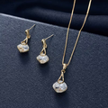 Crystal Pendant Necklace and Drop Earrings Set