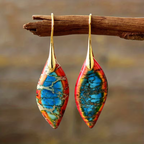 Stone Leaf Drop Earrings
