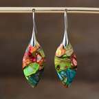 Stone Leaf Drop Earrings