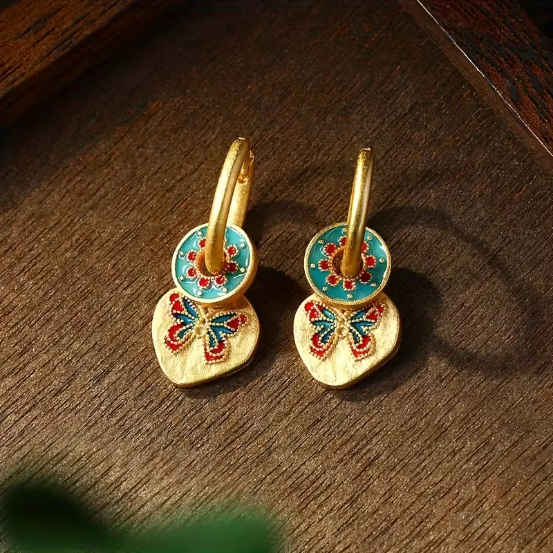 Bohemian Butterfly Charm Earrings