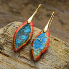 Stone Leaf Drop Earrings