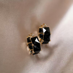 Rectangular Step-Cut Stone Earrings