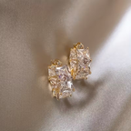 Rectangular Step-Cut Stone Earrings