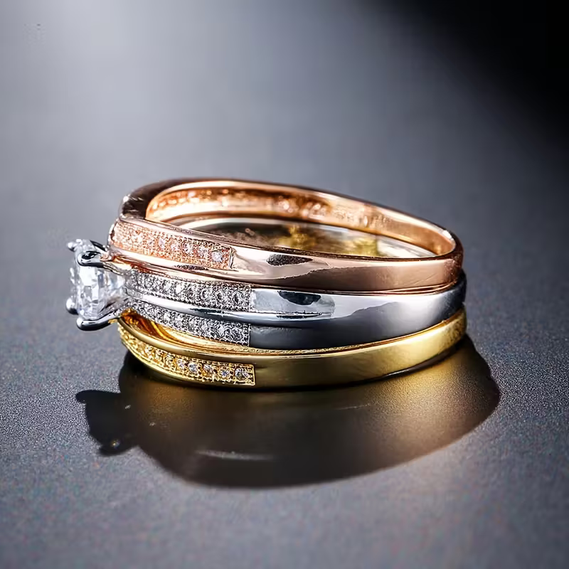 Trinity Diamond-Look Ring