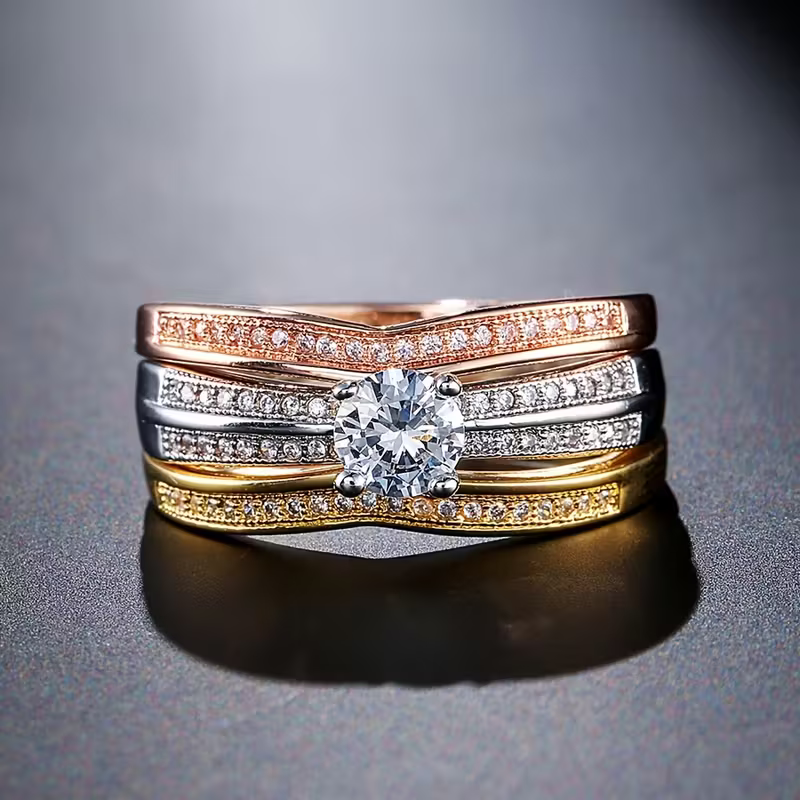 Trinity Diamond-Look Ring