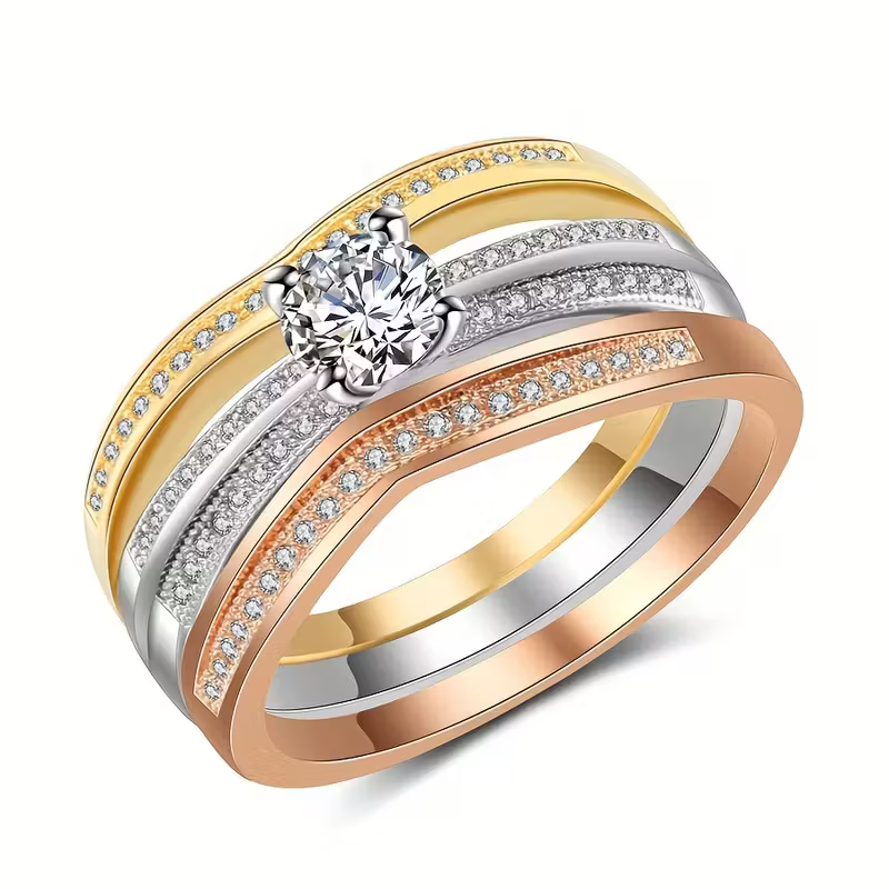 Trinity Diamond-Look Ring