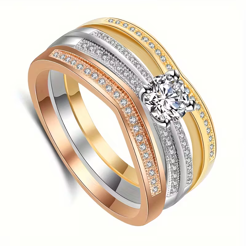 Trinity Diamond-Look Ring