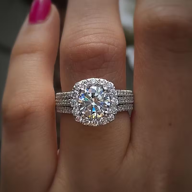 Classic Radiant Halo Ring