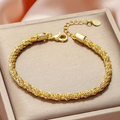 Gold-Tone Twisted Rope Chain Bracelet