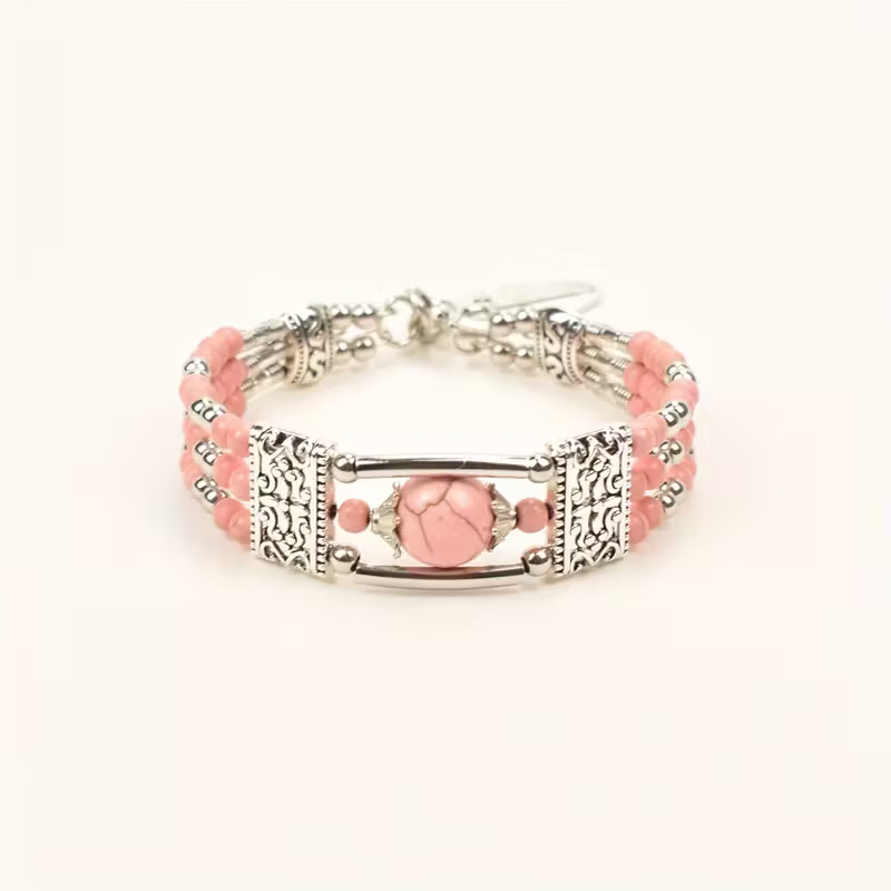 Boho armband met stenen in amberlook