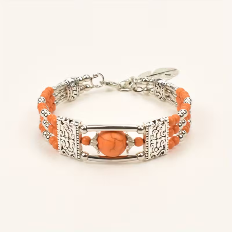 Boho armband met stenen in amberlook