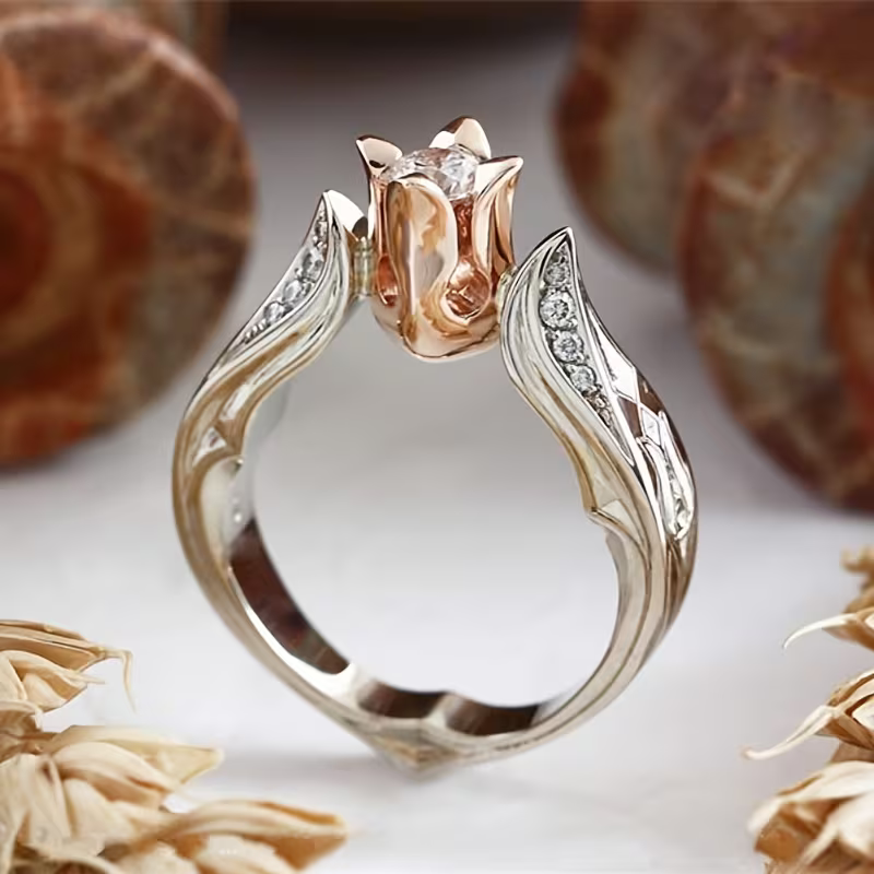 Rose Bloom Twist Ring