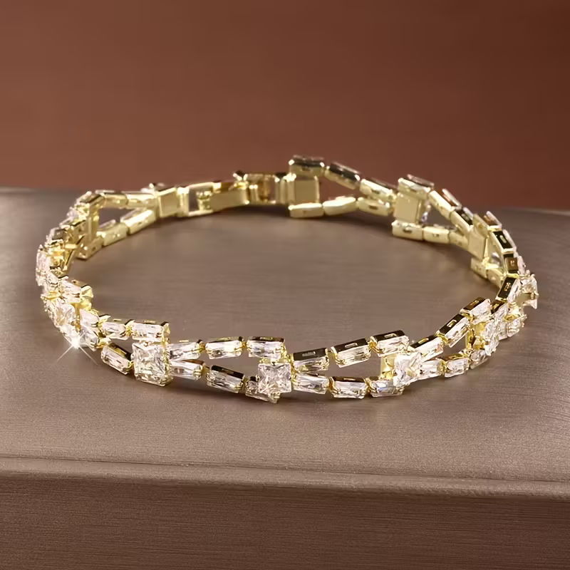 Baguette-Cut Stone Bracelet