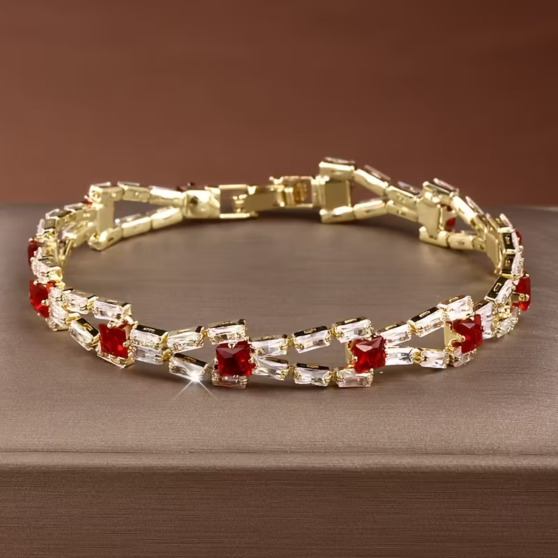 Baguette-Cut Stone Bracelet