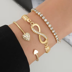 Infinity and Heart Bracelet Set