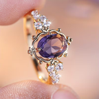 Royal Amethyst-Look Halo Ring