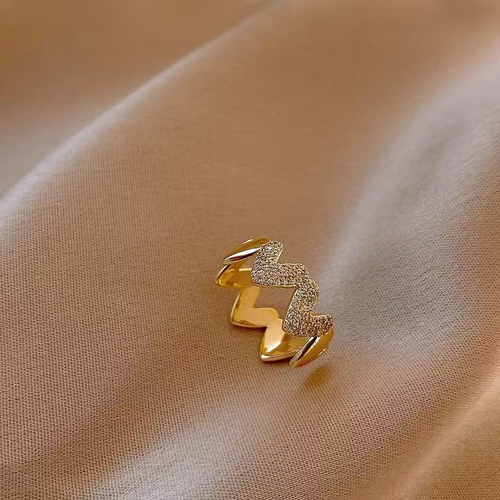 Adjustable Twin Heart Ring