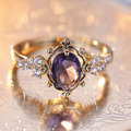 Royal Amethyst-Look Halo Ring