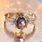 Royal Amethyst-Look Halo Ring